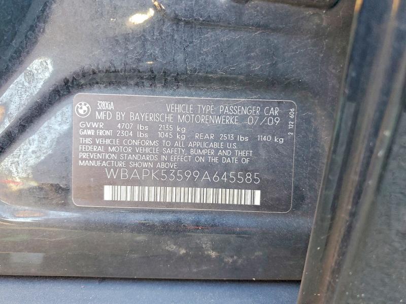 52823586 :رقم المزاد ، WBAPK53599A645585 vin ، 2009 Bmw 328 مزاد بيع