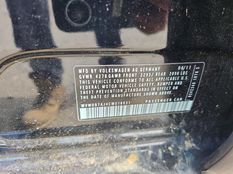 52124666 :رقم المزاد ، WVWDB7AJ4CW018031 vin ، 2012 Volkswagen Golf مزاد بيع