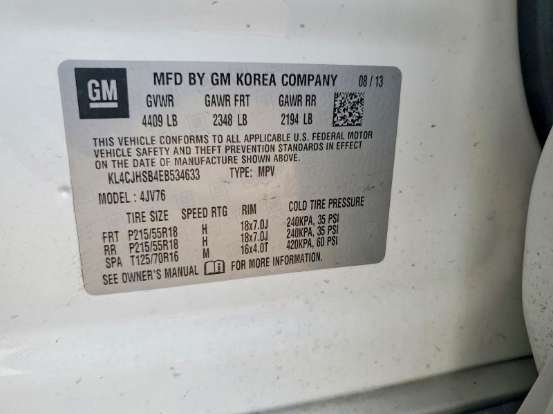 Aukcja sprzedaży 2014 Buick Encore, vin: KL4CJHSB4EB534633, numer aukcji: 52385016