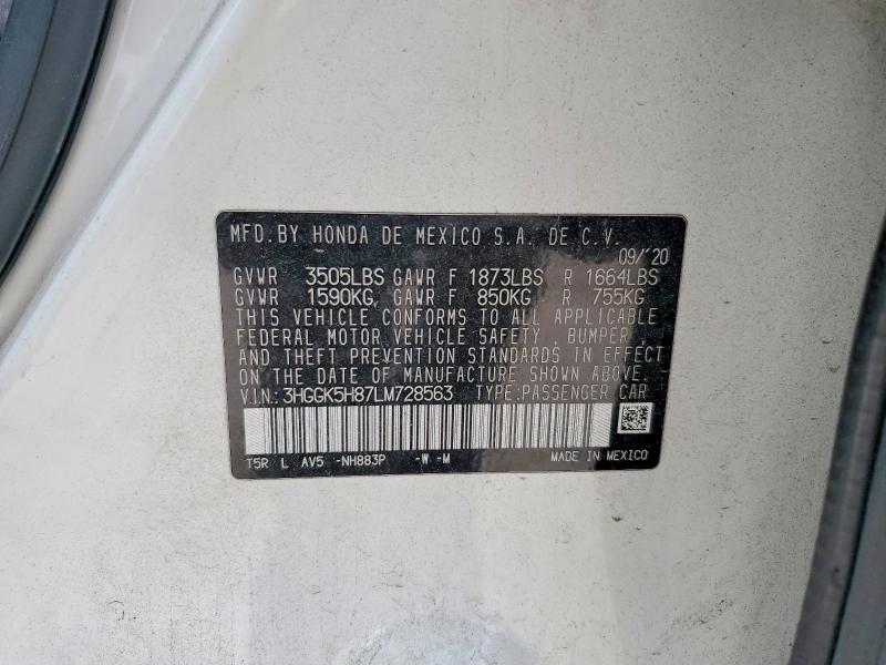 Продажа на аукционе авто 2020 Honda Fit, vin: 3HGGK5H87LM728563, номер лота: 54264086