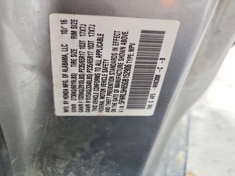 Aukcja sprzedaży 2016 Honda Odyssey, vin: 5FNRL5H65GB152906, numer aukcji: 54292816