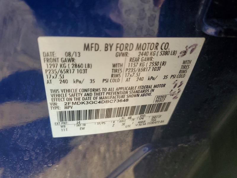 Продаж на аукціоні авто 2013 Ford Edge, vin: 2FMDK3GC4DBC73648, номер лоту: 55163646
