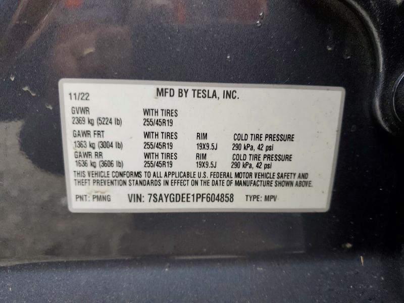 Продаж на аукціоні авто 2023 Tesla Model Y, vin: 7SAYGDEE1PF604858, номер лоту: 51694406