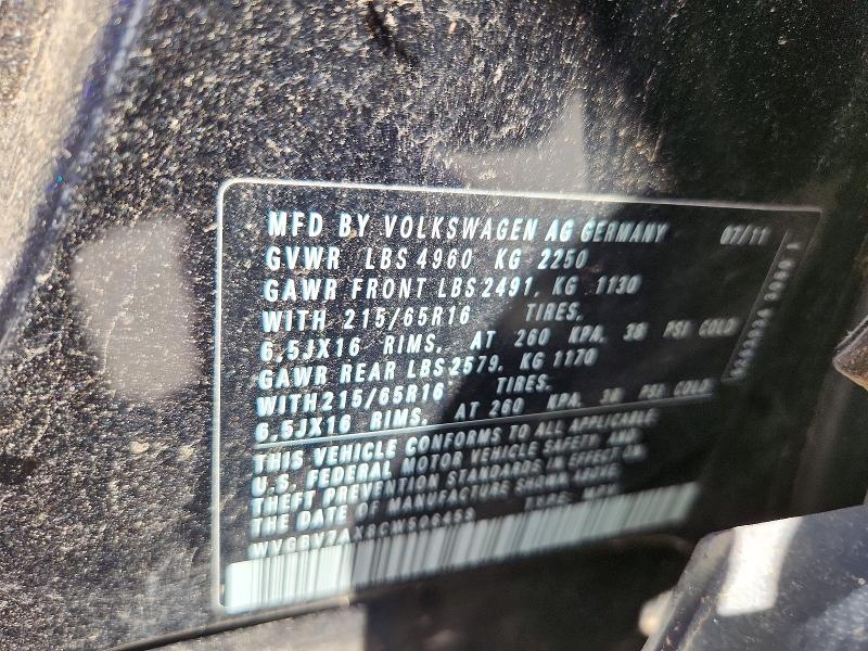 Продаж на аукціоні авто 2012 Volkswagen Tiguan, vin: WVGBV7AX8CW506459, номер лоту: 52663166