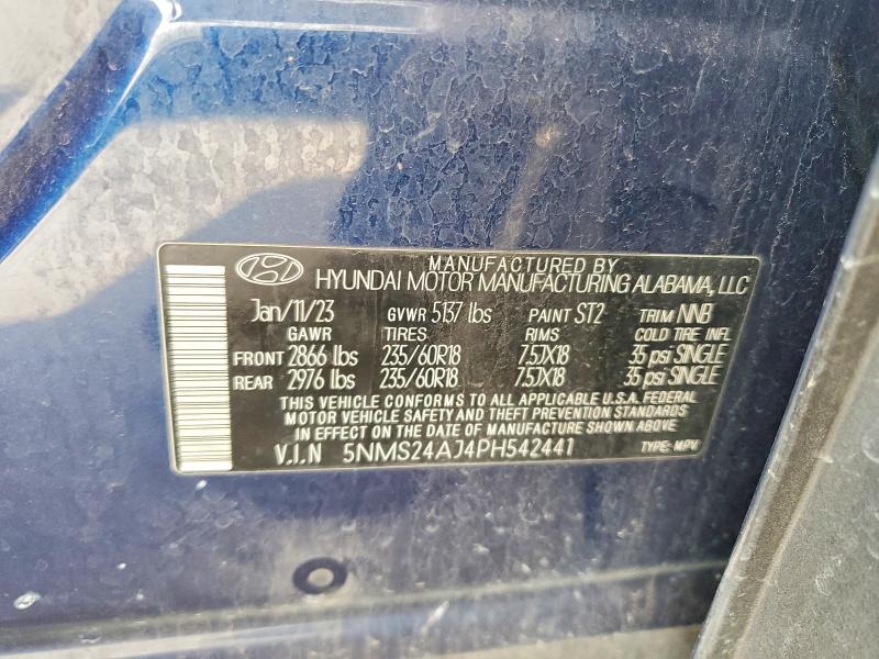 Продаж на аукціоні авто 2023 Hyundai Santa Fe, vin: 5NMS24AJ4PH542441, номер лоту: 53813446