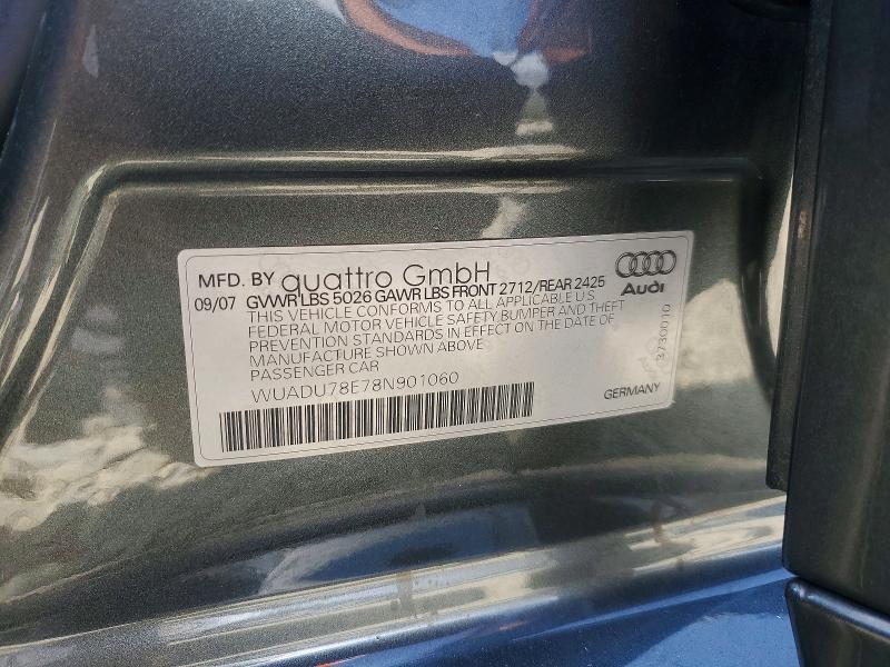 Aukcja sprzedaży 2008 Audi Rs4, vin: WUADU78E78N901060, numer aukcji: 52247856