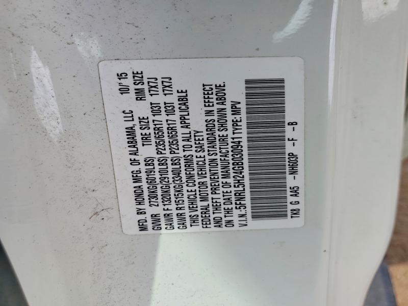 Aukcja sprzedaży 2016 Honda Odyssey, vin: 5FNRL5H24GB030941, numer aukcji: 52838986