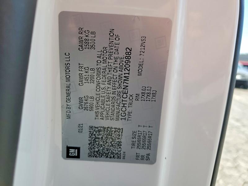 52078446 :رقم المزاد ، 1GCHTCEN7M1209882 vin ، 2021 Chevrolet Colorado مزاد بيع