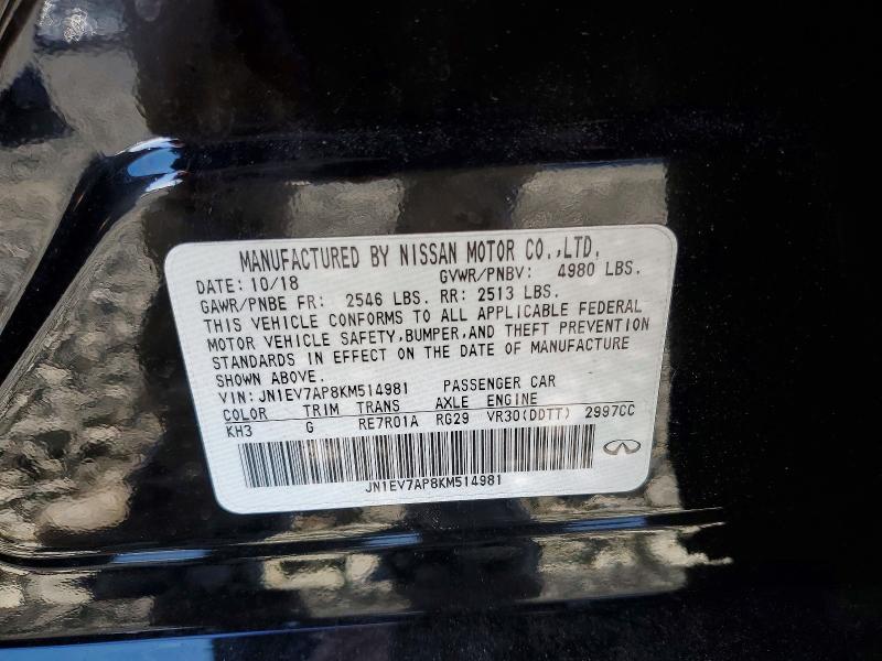 Aukcja sprzedaży 2019 Infiniti Q50, vin: JN1EV7AP8KM514981, numer aukcji: 53205616