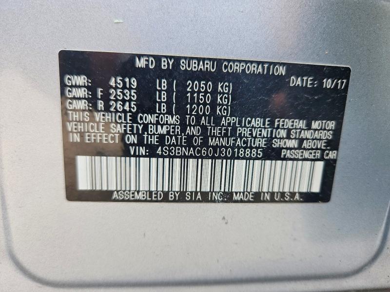 Продажа на аукционе авто 2018 Subaru Legacy, vin: 4S3BNAC60J3018885, номер лота: 54507286