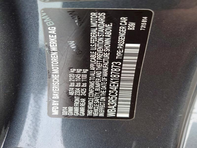 2014 Bmw 435 მანქანა იყიდება აუქციონზე, vin: WBA3R5C54EK187873, აუქციონის ნომერი: 52921306