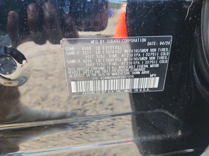 Продажа на аукционе авто 2024 Subaru Ascent, vin: 4S4WMARDXR3437926, номер лота: 54918836
