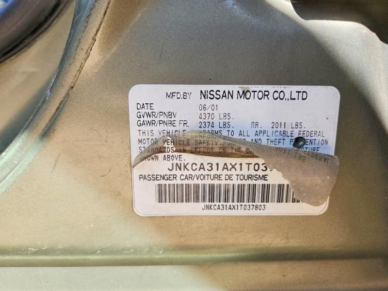 2001 Infiniti I30 მანქანა იყიდება აუქციონზე, vin: JNKCA31AX1T037803, აუქციონის ნომერი: 54924056