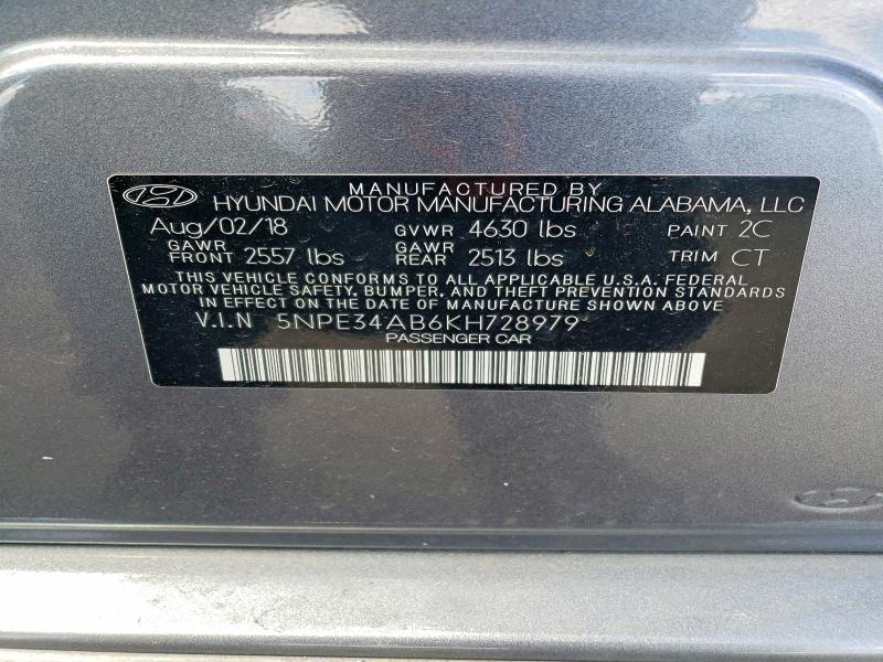 Продаж на аукціоні авто 2019 Hyundai Sonata, vin: 5NPE34AB6KH728979, номер лоту: 51543496