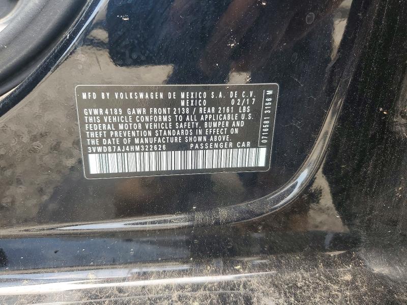 Aukcja sprzedaży 2017 Volkswagen Jetta, vin: 3VWDB7AJ4HM322626, numer aukcji: 51918666