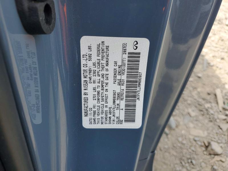 Aukcja sprzedaży 2022 Infiniti Q60, vin: JN1FV7LLXNM680907, numer aukcji: 52988146