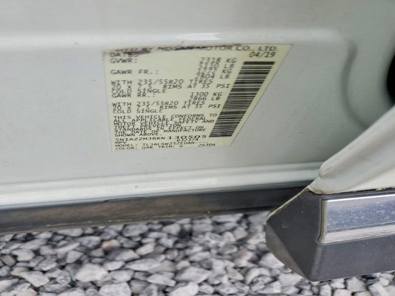 Продажа на аукционе авто 2019 Nissan Murano, vin: 5N1AZ2MJ6KN130505, номер лота: 52296516
