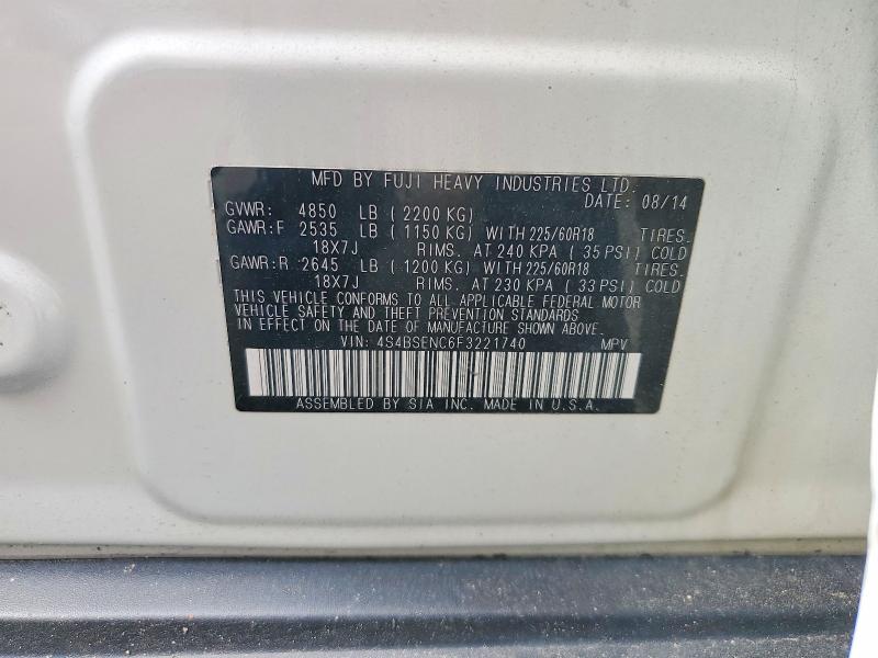 Aukcja sprzedaży 2015 Subaru Outback, vin: 4S4BSENC6F3221740, numer aukcji: 55183866