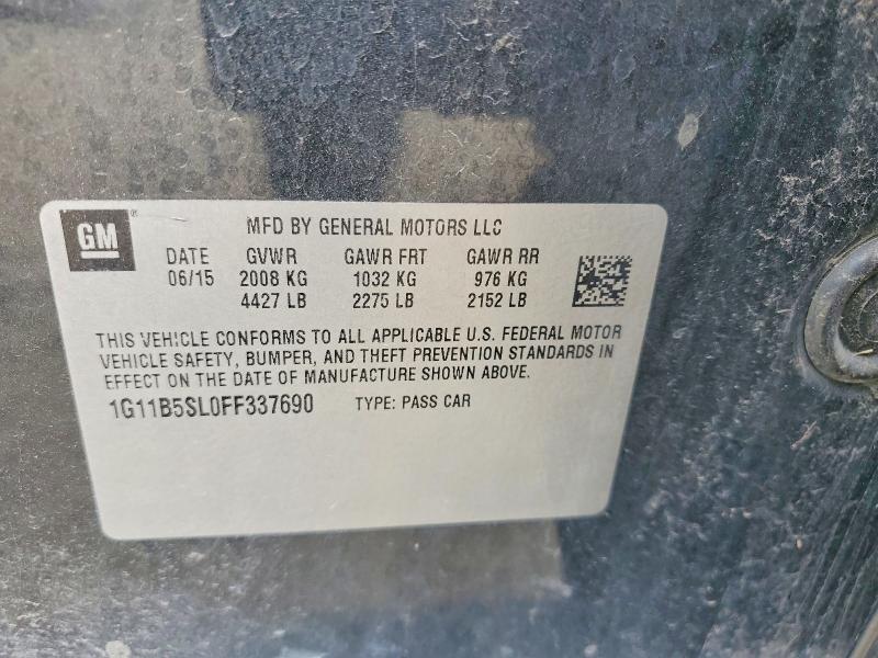 Aukcja sprzedaży 2015 Chevrolet Malibu, vin: 1G11B5SL0FF337690, numer aukcji: 53817636
