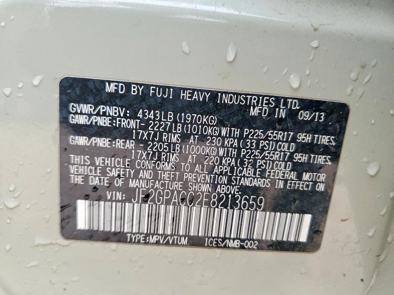 Aukcja sprzedaży 2014 Subaru Xv Crosstrek, vin: JF2GPACC2E8213659, numer aukcji: 52003286