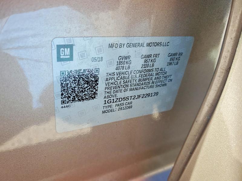Aukcja sprzedaży 2018 Chevrolet Malibu, vin: 1G1ZD5ST2JF229139, numer aukcji: 53450186