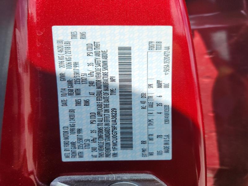 2015 Ford Escape მანქანა იყიდება აუქციონზე, vin: 1FMCU0G79FUA38229, აუქციონის ნომერი: 54412376