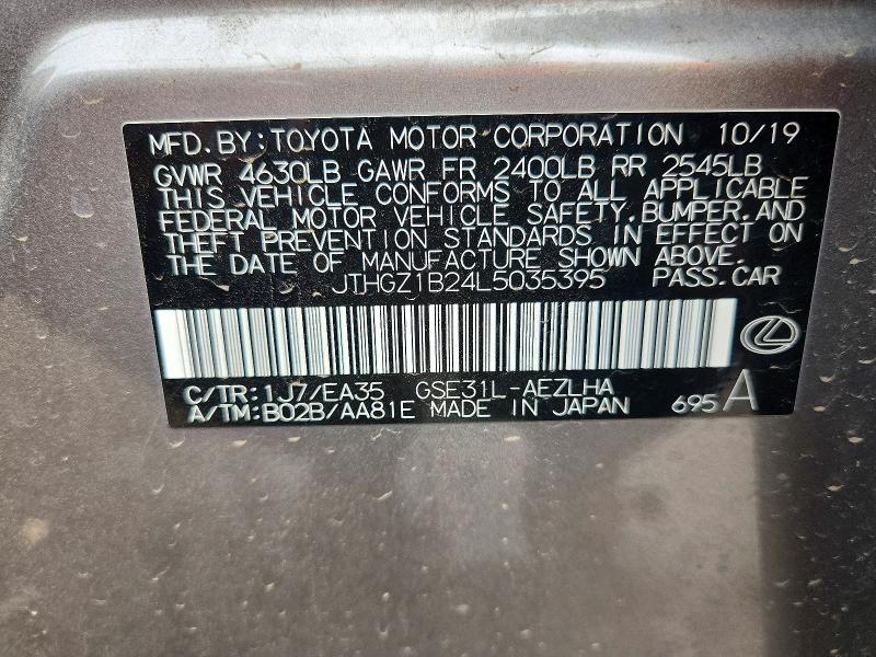 Продаж на аукціоні авто 2020 Lexus Is, vin: JTHGZ1B24L5035395, номер лоту: 53835496