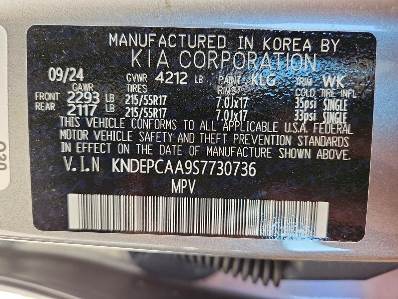 2025 Kia Seltos მანქანა იყიდება აუქციონზე, vin: KNDEPCAA9S7730736, აუქციონის ნომერი: 53752936