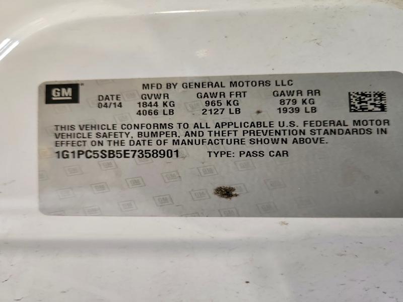 51913546 :رقم المزاد ، 1G1PC5SB5E7358901 vin ، 2014 Chevrolet Cruze مزاد بيع