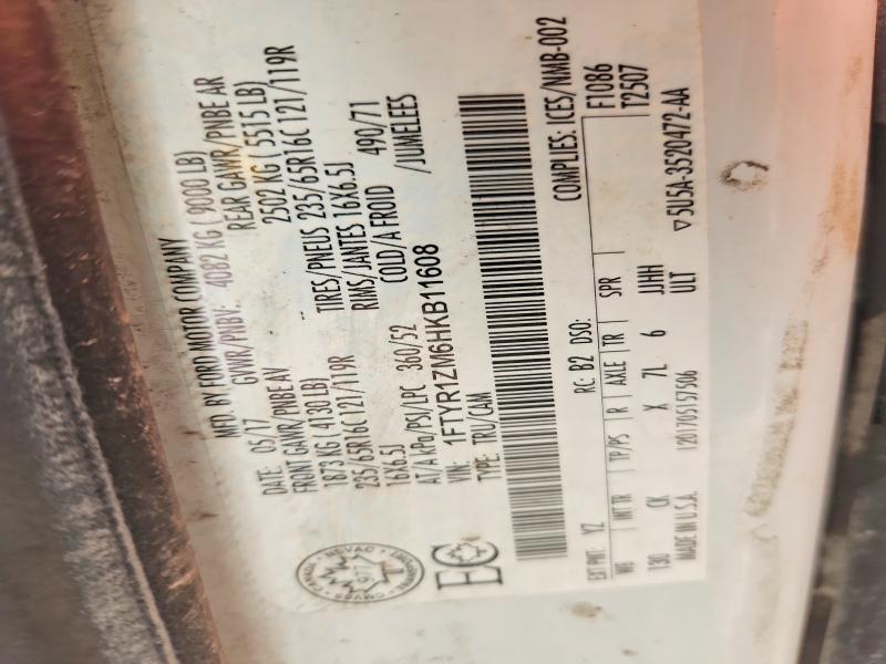 Aukcja sprzedaży 2017 Ford Transit, vin: 1FTYR1ZM6HKB11608, numer aukcji: 50574816