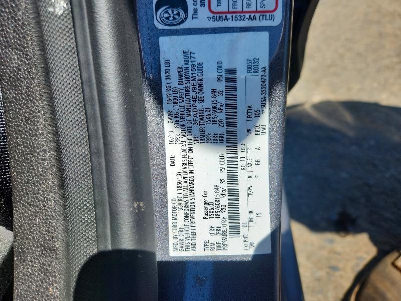 2014 Ford Fiesta მანქანა იყიდება აუქციონზე, vin: 3FADP4EJ9EM159177, აუქციონის ნომერი: 55199946