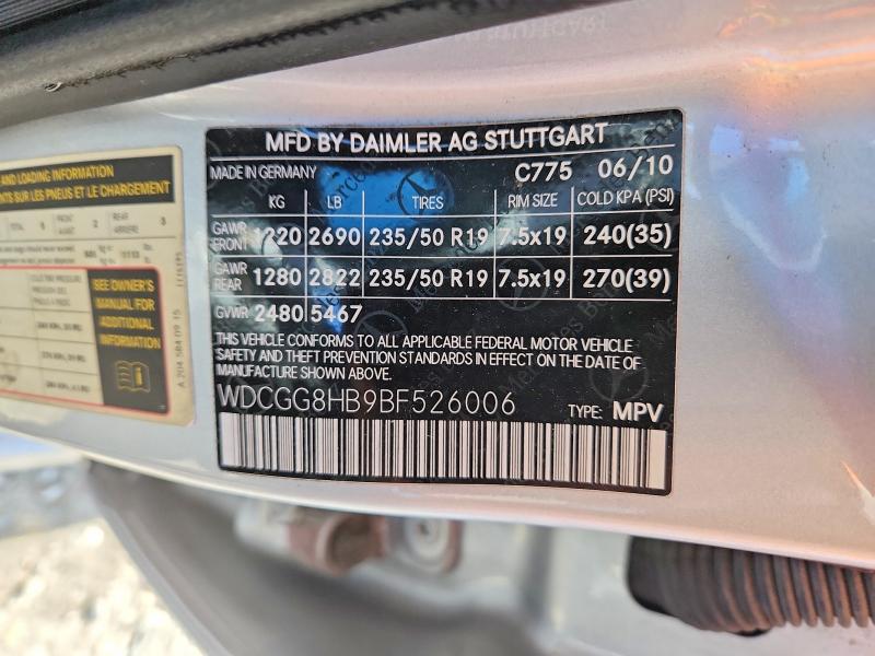 54449356 :رقم المزاد ، WDCGG8HB9BF526006 vin ، 2011 Mercedes-benz Glk مزاد بيع