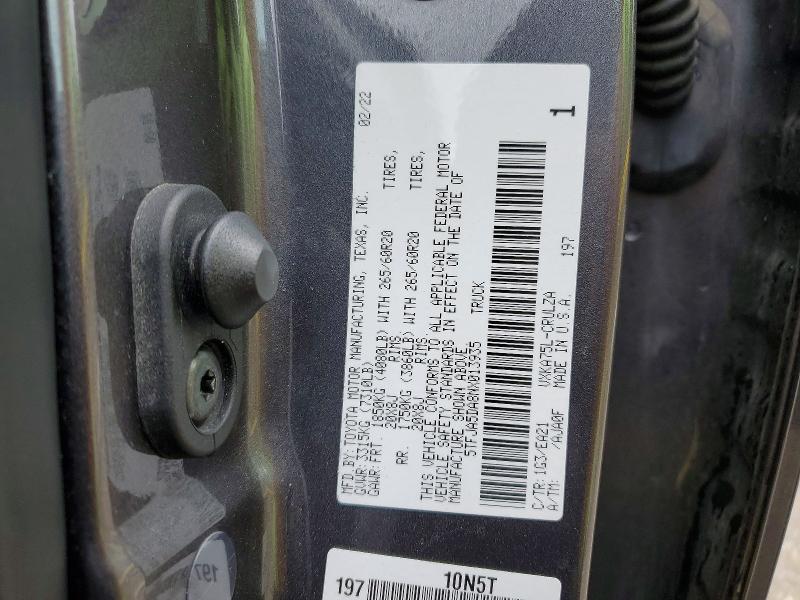 2022 Toyota Tundra მანქანა იყიდება აუქციონზე, vin: 5TFJA5DA8NX013935, აუქციონის ნომერი: 54058416