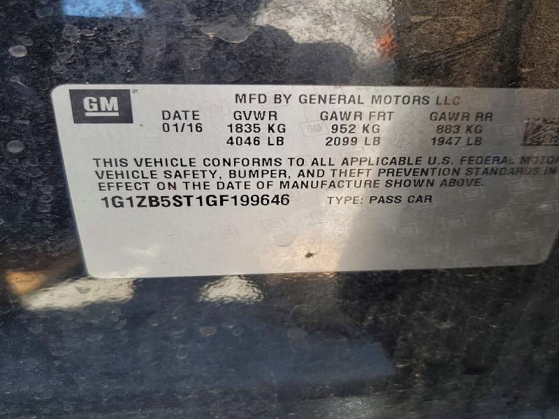 Aukcja sprzedaży 2016 Chevrolet Malibu, vin: 1G1ZB5ST1GF199646, numer aukcji: 53669136