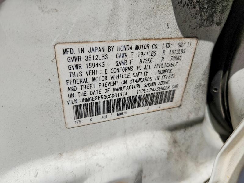 Продажа на аукционе авто 2012 Honda Fit, vin: JHMGE8H56CC001914, номер лота: 53636006