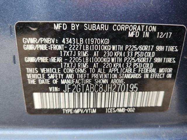 Продажа на аукционе авто 2018 Subaru Crosstrek, vin: JF2GTABC8JH270195, номер лота: 53380346