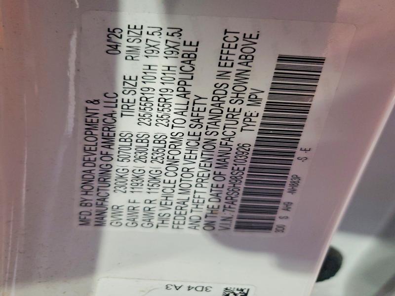 55025476 :رقم المزاد ، 7FARS6H98SE103926 vin ، 2025 Honda Cr-v مزاد بيع