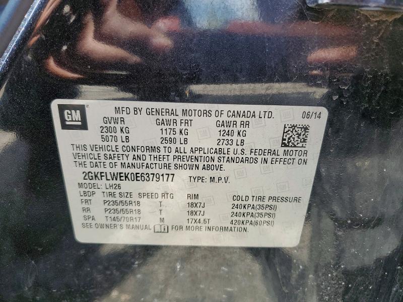 Aukcja sprzedaży 2014 Gmc Terrain, vin: 2GKFLWEK0E6379177, numer aukcji: 52609436