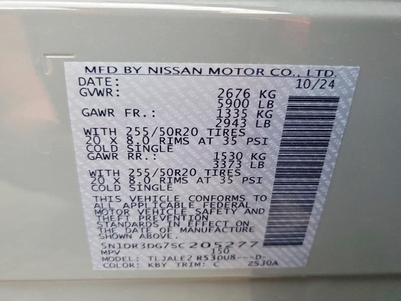 Продажа на аукционе авто 2026 Nissan Pathfinder, vin: 5N1DR3DG7SC205277, номер лота: 55310666