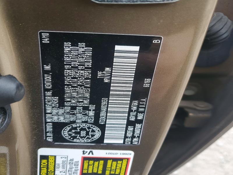 Aukcja sprzedaży 2010 Toyota Venza, vin: 4T3ZA3BB4AU029650, numer aukcji: 52649396