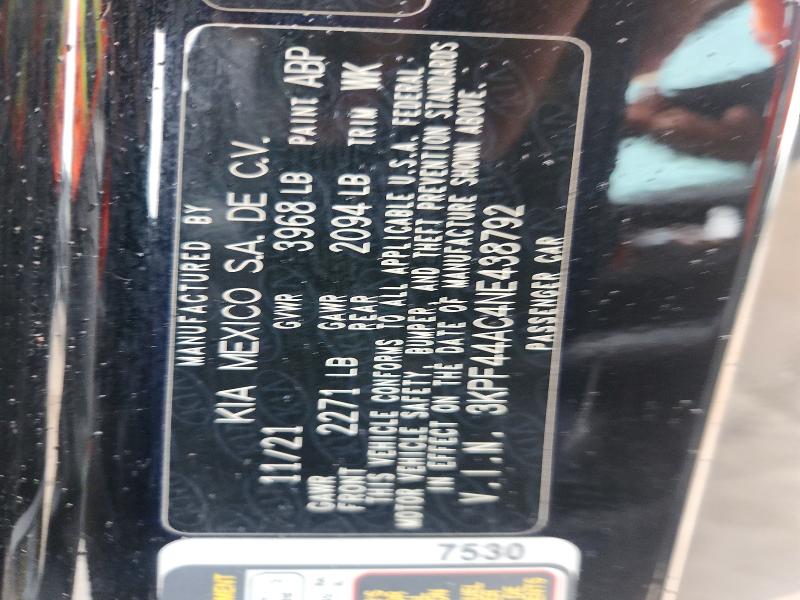 55099346 :رقم المزاد ، 3KPF44AC4NE438792 vin ، 2022 Kia Forte مزاد بيع