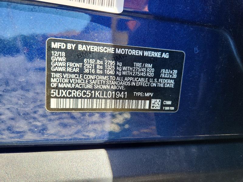 Продажа на аукционе авто 2019 Bmw X5, vin: 5UXCR6C51KLL01941, номер лота: 52285576