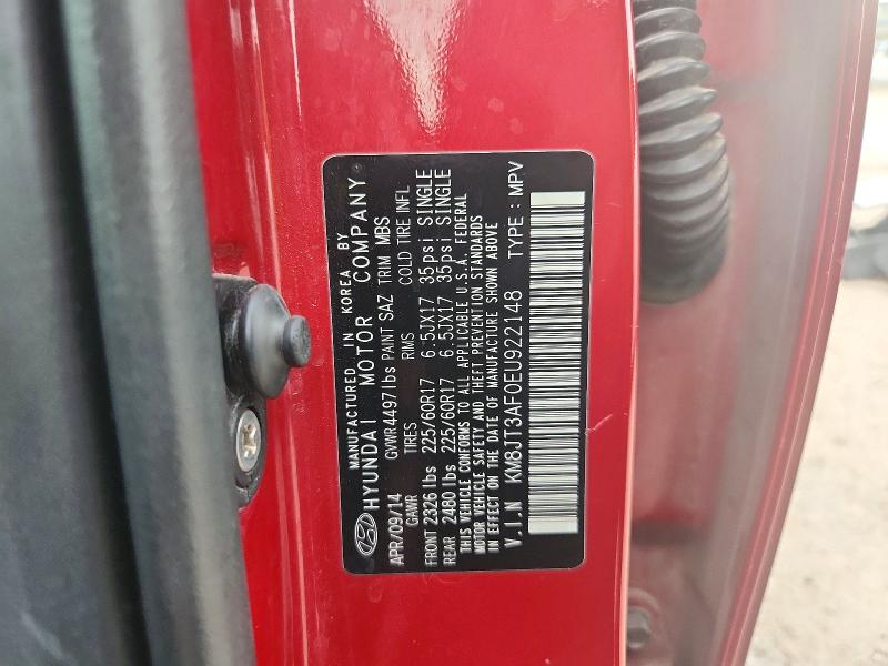 2014 Hyundai Tucson მანქანა იყიდება აუქციონზე, vin: KM8JT3AF0EU922148, აუქციონის ნომერი: 55229376