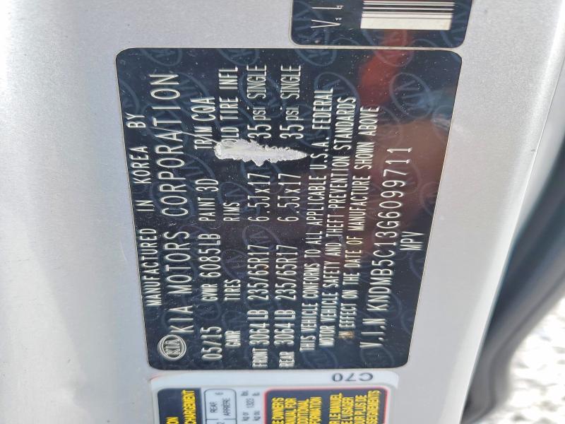 Aukcja sprzedaży 2016 Kia Sedona, vin: KNDMB5C13G6099711, numer aukcji: 52380526