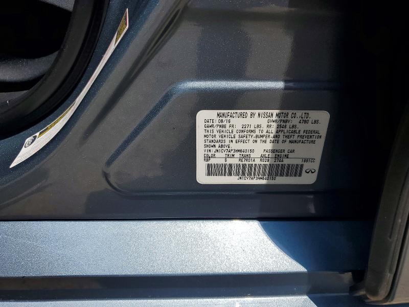 55365686 :رقم المزاد ، JN1CV7AP3HM640150 vin ، 2017 Infiniti Q50 مزاد بيع