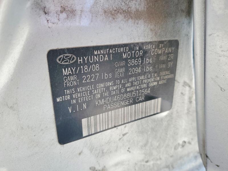 Продажа на аукционе авто 2008 Hyundai Elantra, vin: KMHDU46D88U512564, номер лота: 52754656