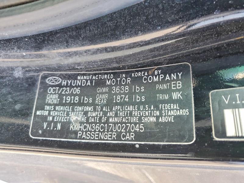Продажа на аукционе авто 2007 Hyundai Accent, vin: KMHCN36C17U027045, номер лота: 54791556