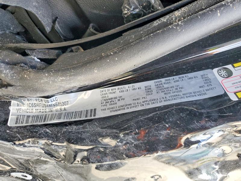 2021 Ram 1500 მანქანა იყიდება აუქციონზე, vin: 1C6SRFU94MN685307, აუქციონის ნომერი: 52019746
