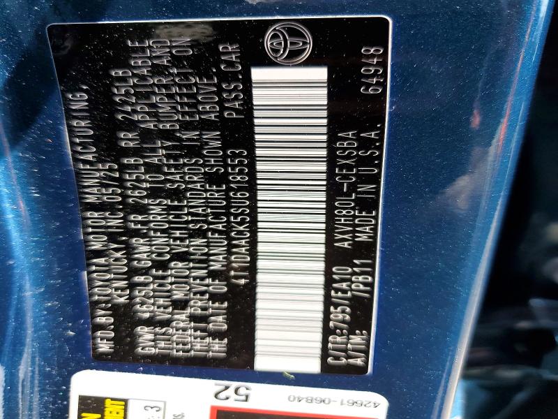 Aukcja sprzedaży 2025 Toyota Camry, vin: 4T1DAACK5SU618553, numer aukcji: 53247196