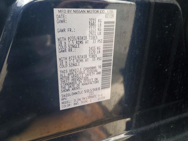 Aukcja sprzedaży 2020 Infiniti Qx60, vin: 5N1DL0MM7LC505988, numer aukcji: 51978806
